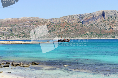 Image of Wreck of the old ship Lagoon Balos, Gramvousa, Crete, Greece