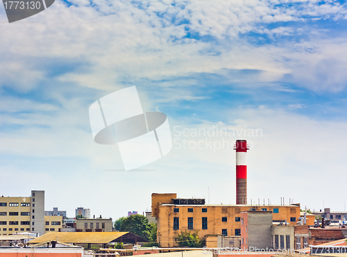 Image of Industrial pipe at a factory complex.