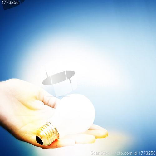 Image of Background with lit lightbulb