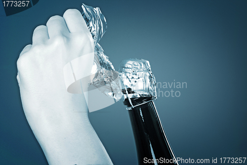 Image of Opening champagne bottle