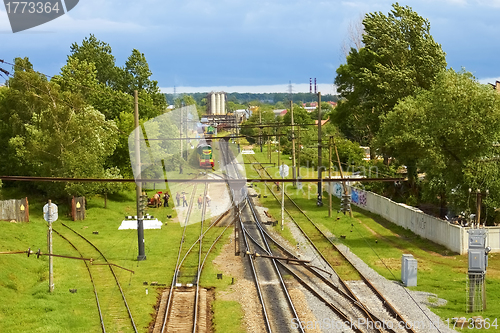 Image of Infrastructure on railroad branching. Lviv, Ukraine