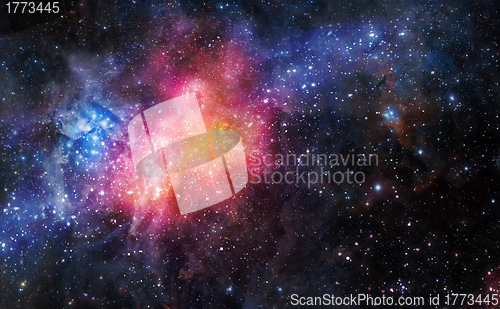 Image of nebula gas cloud in deep outer space