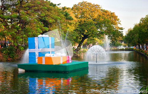 Image of christmas presents in chiang mai