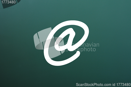 Image of Internet symbol on a green chalkboard