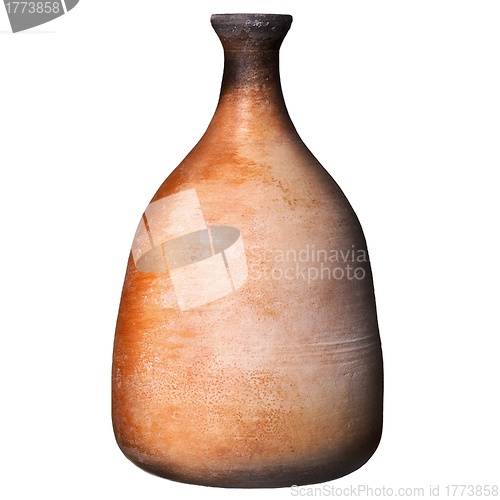 Image of Antique clay jug on white