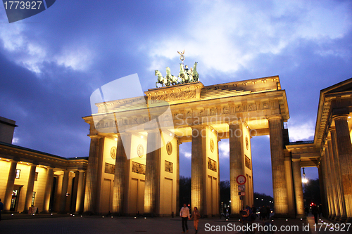 Image of Brandenburg Gate at night,Berlin