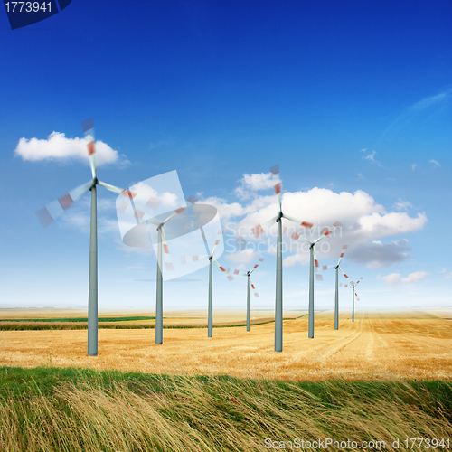 Image of Wind turbines generate energy