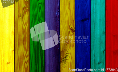 Image of colored wooden planks