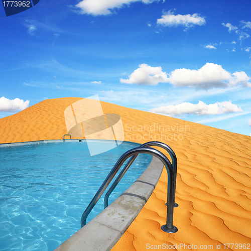 Image of a dream to build a pool in the desert