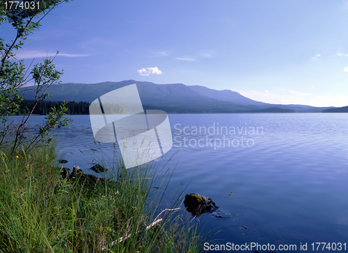 Image of Blue lake and sky