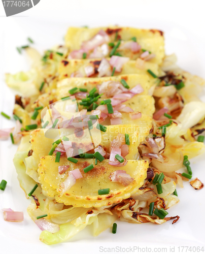 Image of Pierogi with sauerkraut