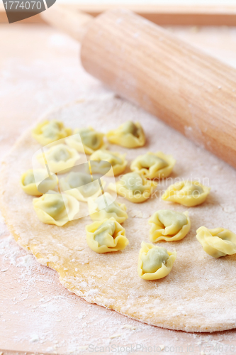 Image of Dough with raw tortellini