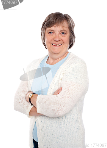 Image of Casual woman posing with crossed arms