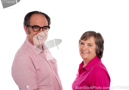 Image of Senior couple. Love birds posing