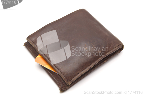 Image of Brown wallet and credit card 