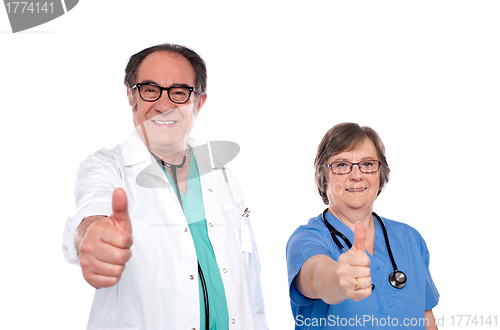 Image of Medical professionals showing thumbs up