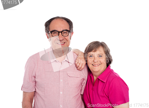 Image of Woman resting her head over mans shoulder