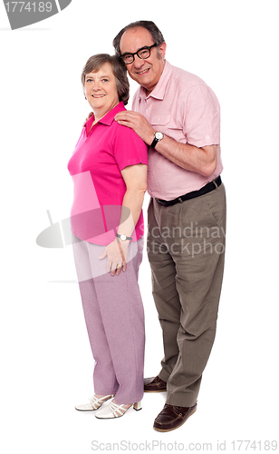 Image of Full length portrait of matured love couple