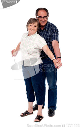 Image of Senior couple in love. Posing in style
