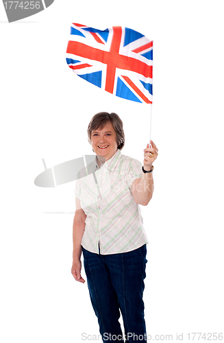 Image of Aged lady with a union jack
