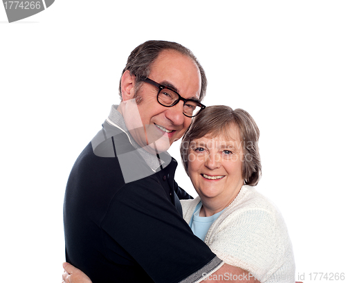 Image of Beautiful senior love couple hugging
