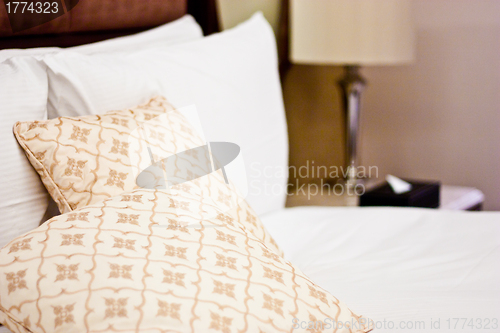 Image of Pillows in Hotel bedroom