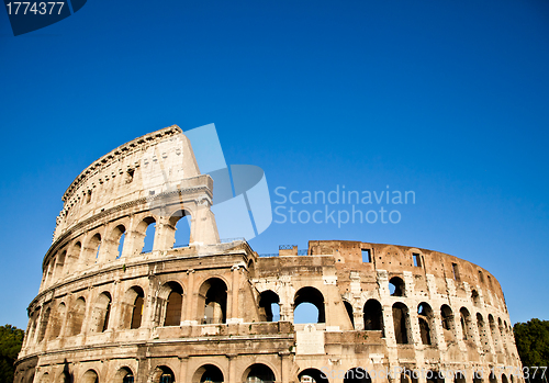 Image of Colosseum with blue sky