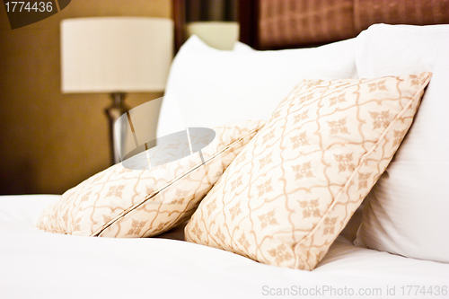 Image of Pillows in Hotel bedroom