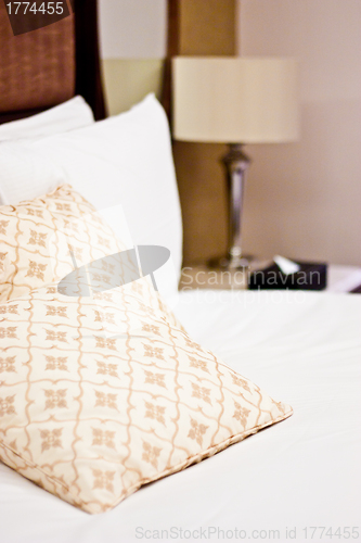 Image of Pillows in Hotel bedroom