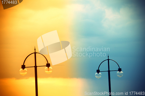 Image of Two street lamps