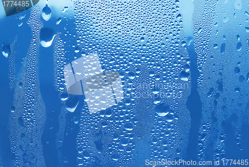 Image of water drops on glass