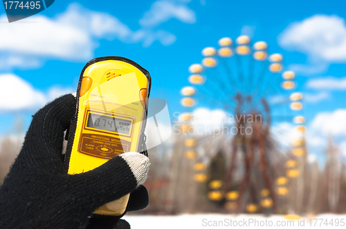 Image of Geiger counter in chernobyl, amusement park