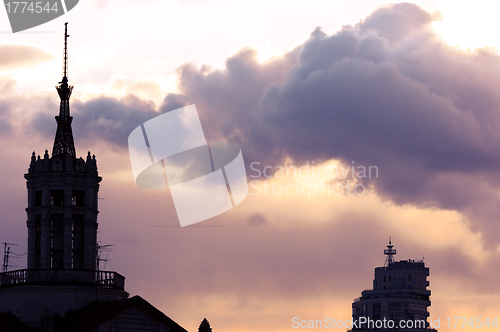 Image of Cathedral at dawn silhouette