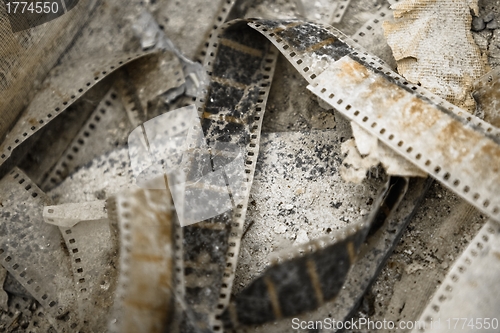 Image of Old film on the floor