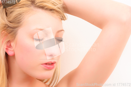 Image of Closeup of a beautiful young woman