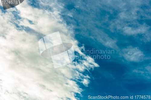 Image of Blue sky with white clouds