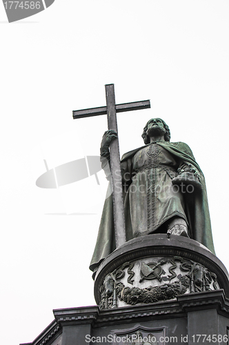 Image of Christian statue against white background