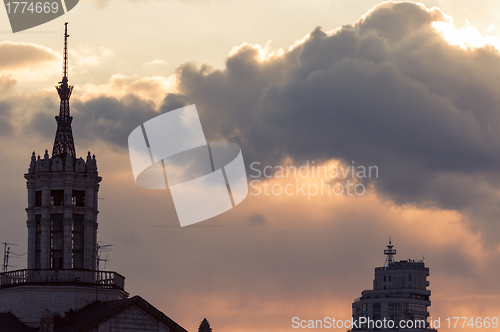 Image of Cathedral at dawn silhouette