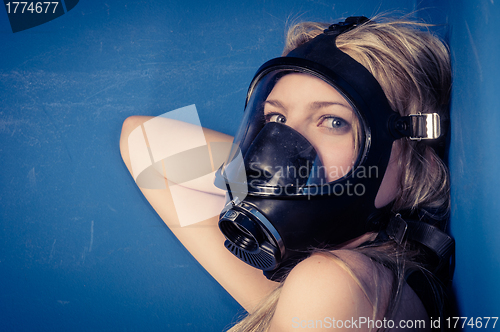 Image of Young woman with a mask