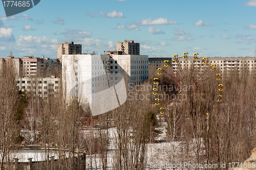 Image of Abandoned city with blue sky