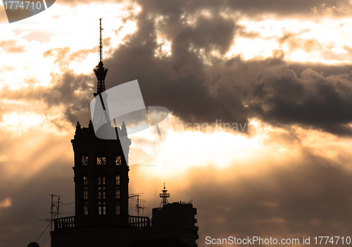 Image of Cathedral at dawn silhouette