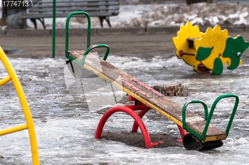 Image of Playground at winter in the park