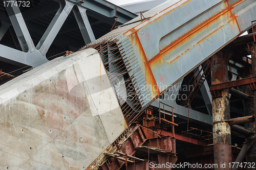 Image of Old bridge with unfinished pillars