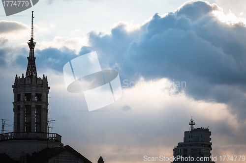 Image of Cathedral at dawn silhouette