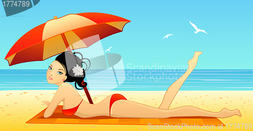 Image of Girl on a beach