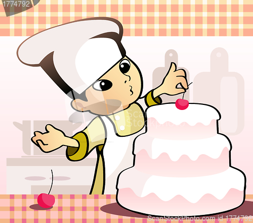 Image of Confectioner baking a cake