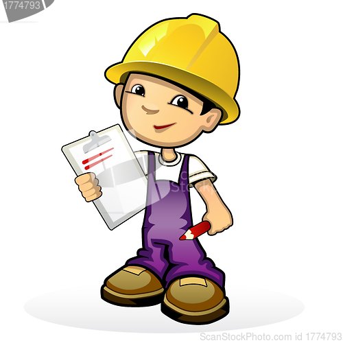 Image of Builder in yellow helmet