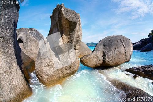 Image of Boulders and ocean