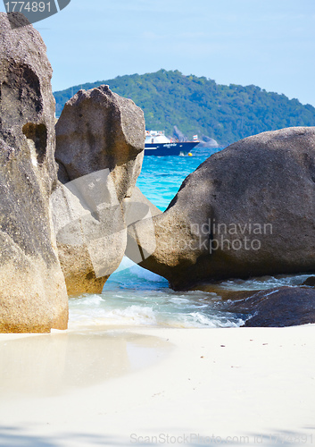 Image of Boulders ship and ocean