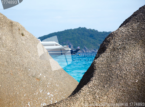 Image of Boulders ship and ocean